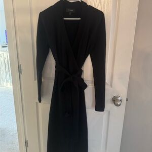 Black Sweater Wrap Dress